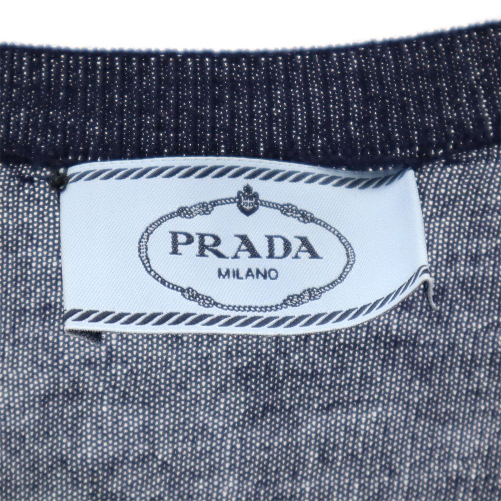 PRADA プラダ ウール 長袖 セーター 38 ネイビー系 ニット 薄手 レディース