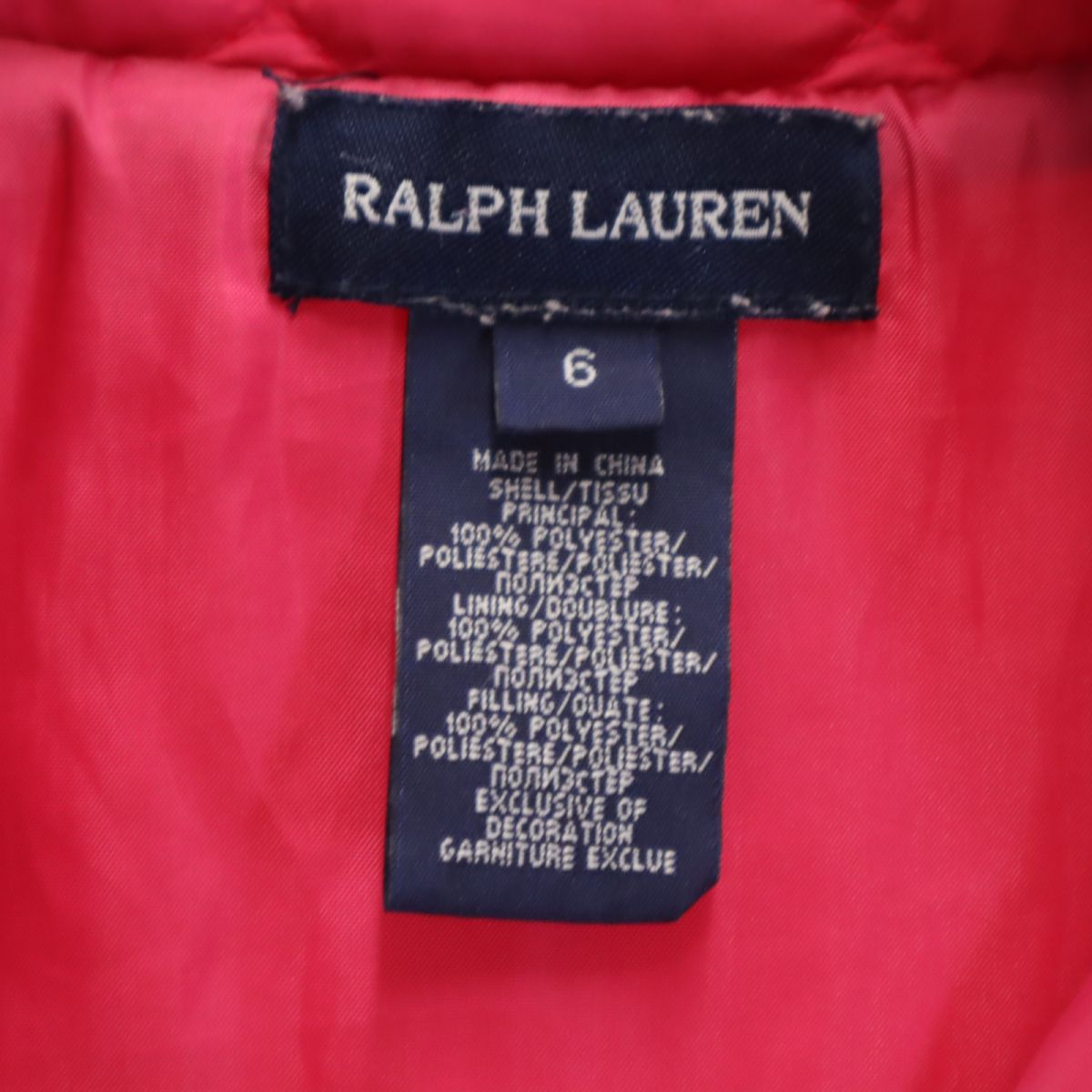 RALPH LAUREN ラルフローレン ジャケット 6 ピンク キッズ