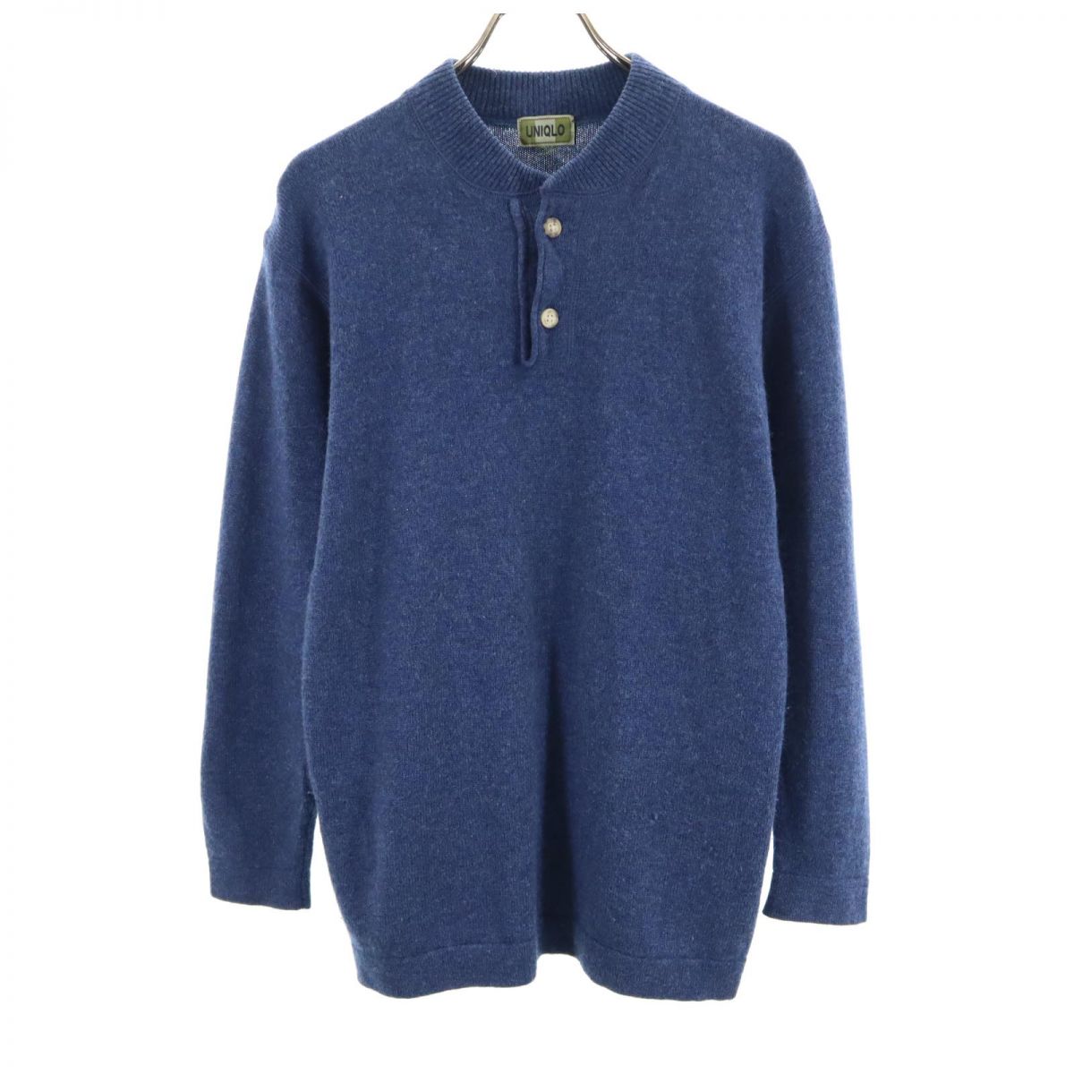 UNIQLO ユニクロ 長袖 ウール セーター ネイビー ニット メンズ