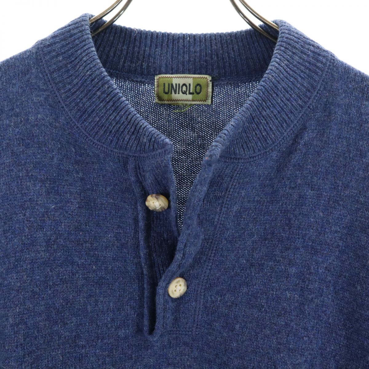 UNIQLO ユニクロ 長袖 ウール セーター ネイビー ニット メンズ