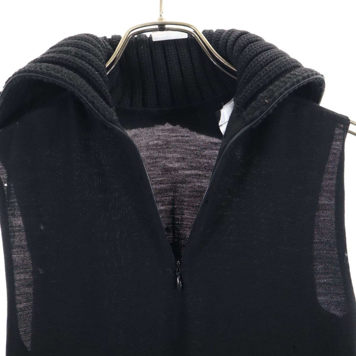 CHANEL シャネル ノースリーブ タートルネック ニットベスト 38 ブラック レディース