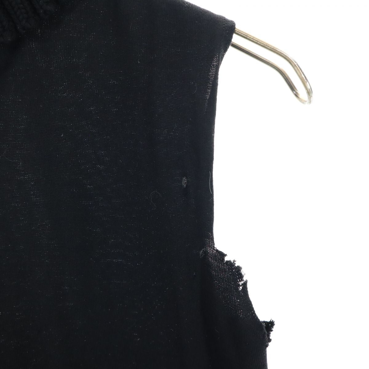 CHANEL シャネル ノースリーブ タートルネック ニットベスト 38 ブラック レディース