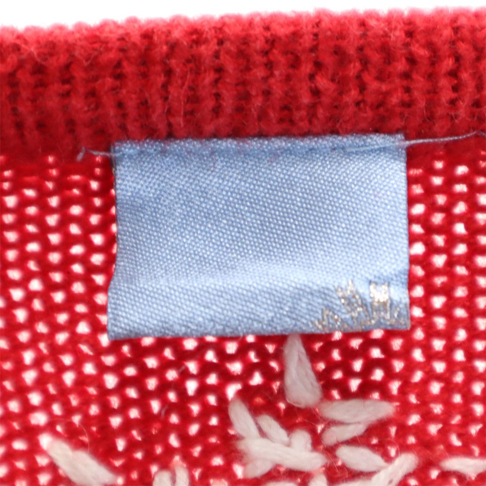 holidayeditions 雪柄 長袖 カーディガン セーター レッド holidayeditions ニット レディース