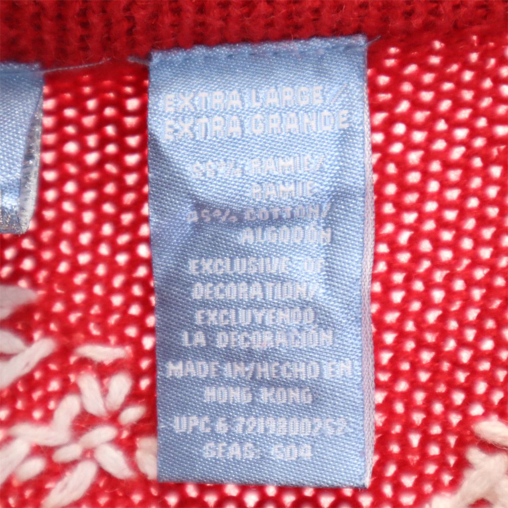 holidayeditions 雪柄 長袖 カーディガン セーター レッド holidayeditions ニット レディース