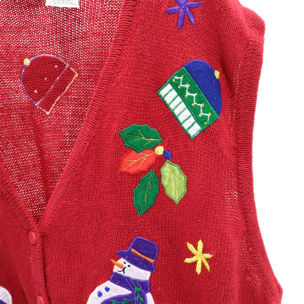 ボビーブルックス ニット ベスト レッド Bobbie Brooks レディース