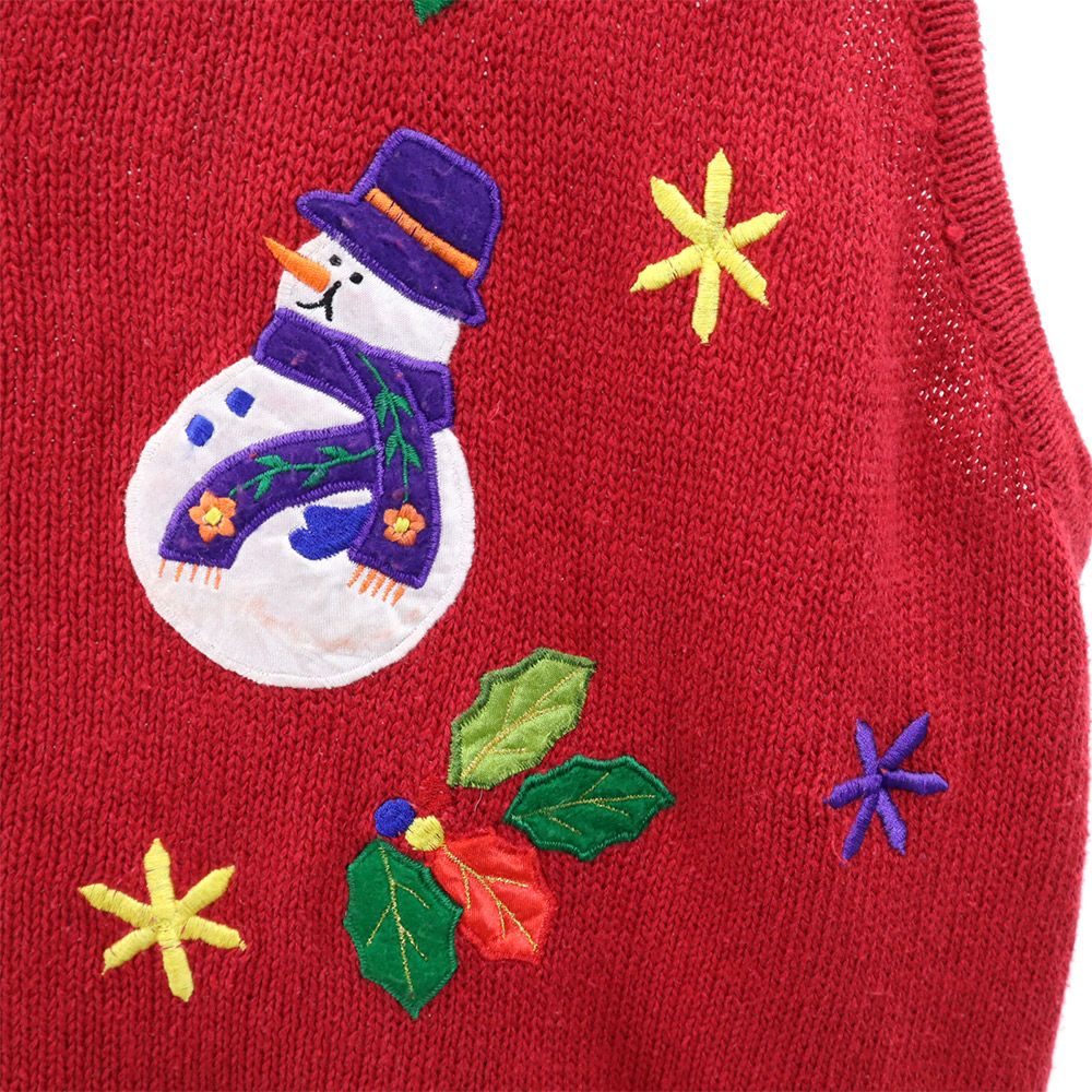 ボビーブルックス ニット ベスト レッド Bobbie Brooks レディース