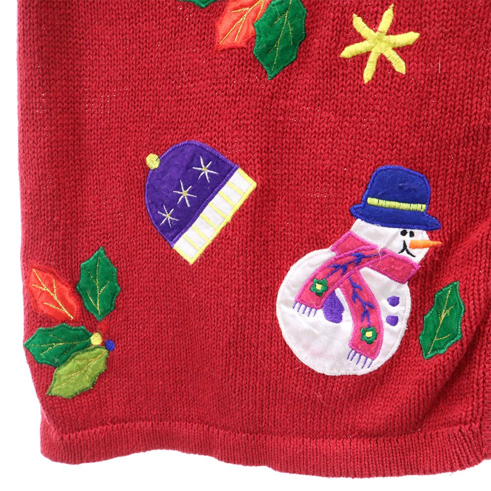 ボビーブルックス ニット ベスト レッド Bobbie Brooks レディース