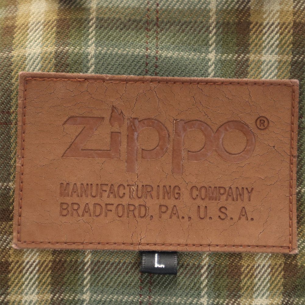 ZIPPO ジッポ 長袖 ジップジャケット L ブラウン メンズ