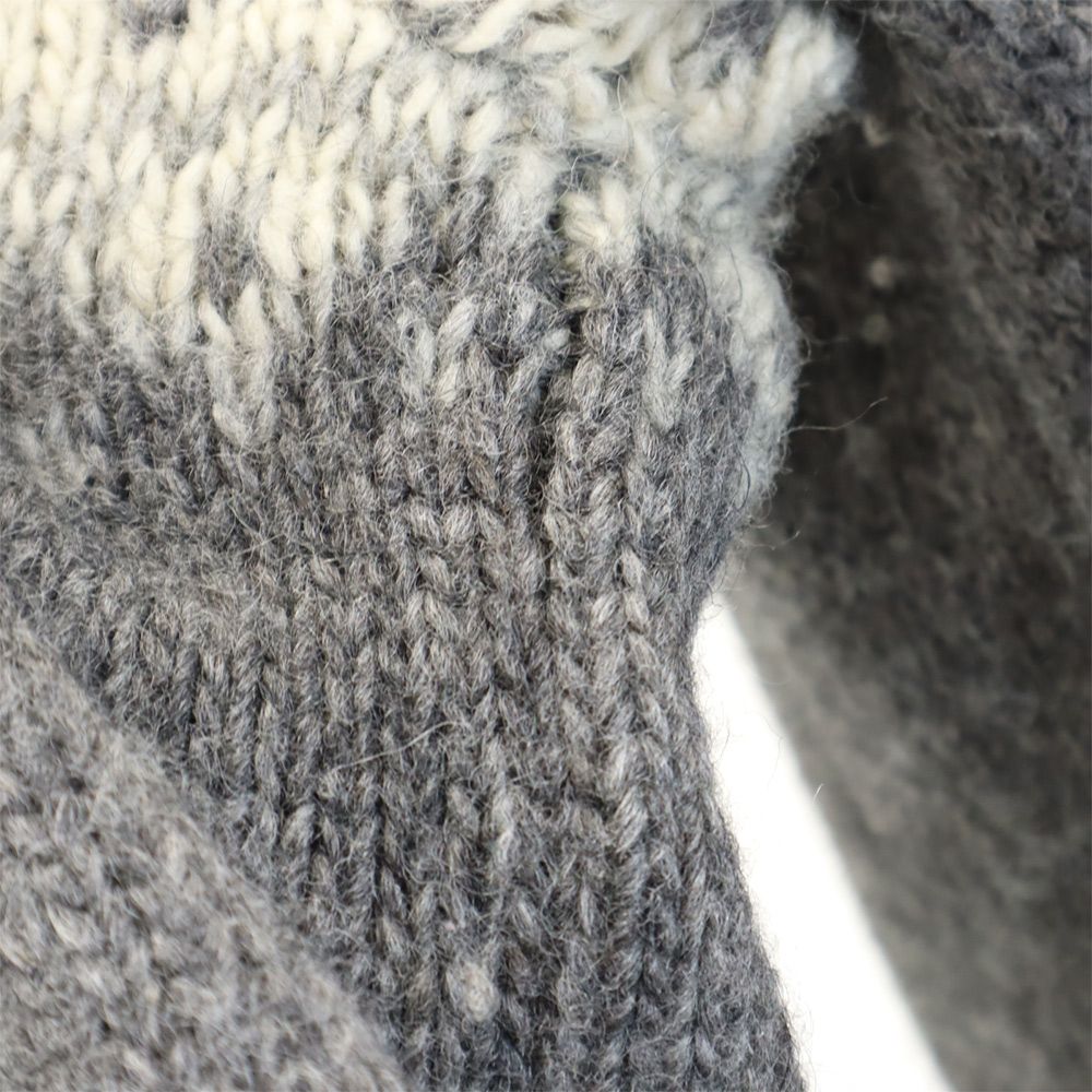 STOBI ノルディック ウール カーディガン L グレー メンズ