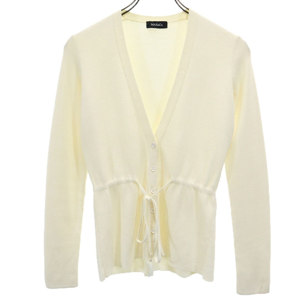 MAX&CO マックスアンドコー 長袖 Vネック ニット カーディガン ホワイト レディース