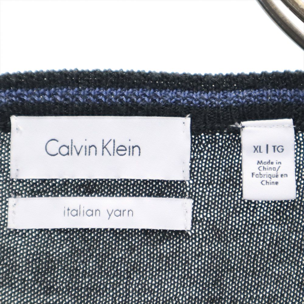 Calvin klein カルバンクライン ウールブレンド 長袖 セーター XL ブラック系 ニット メンズ