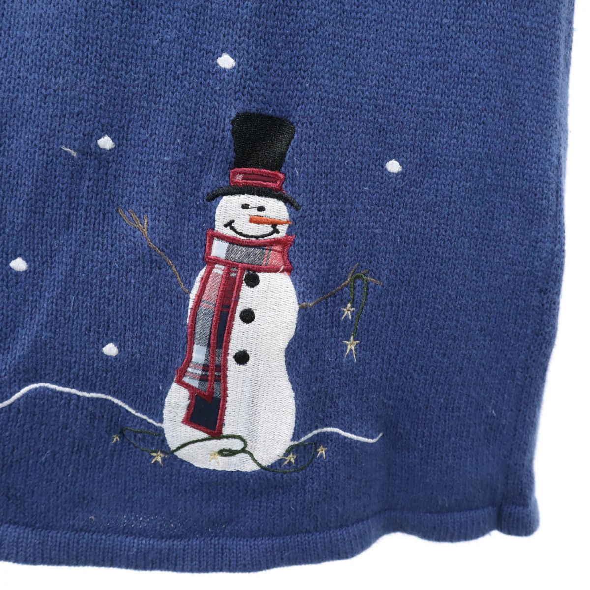 ブレアー 雪だるま ニットベスト M ブルー BLAIR レディース