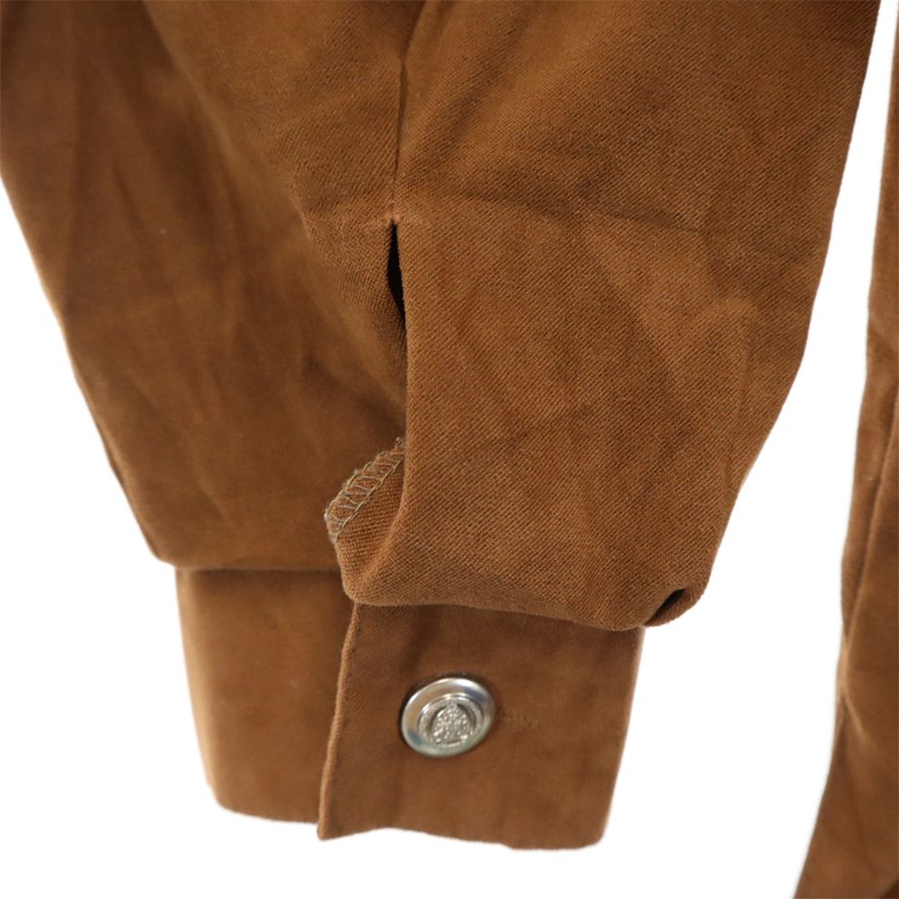 OLD オールド 90s 長袖 フェイクスウェード シャツ XL ブラウン系 メンズ