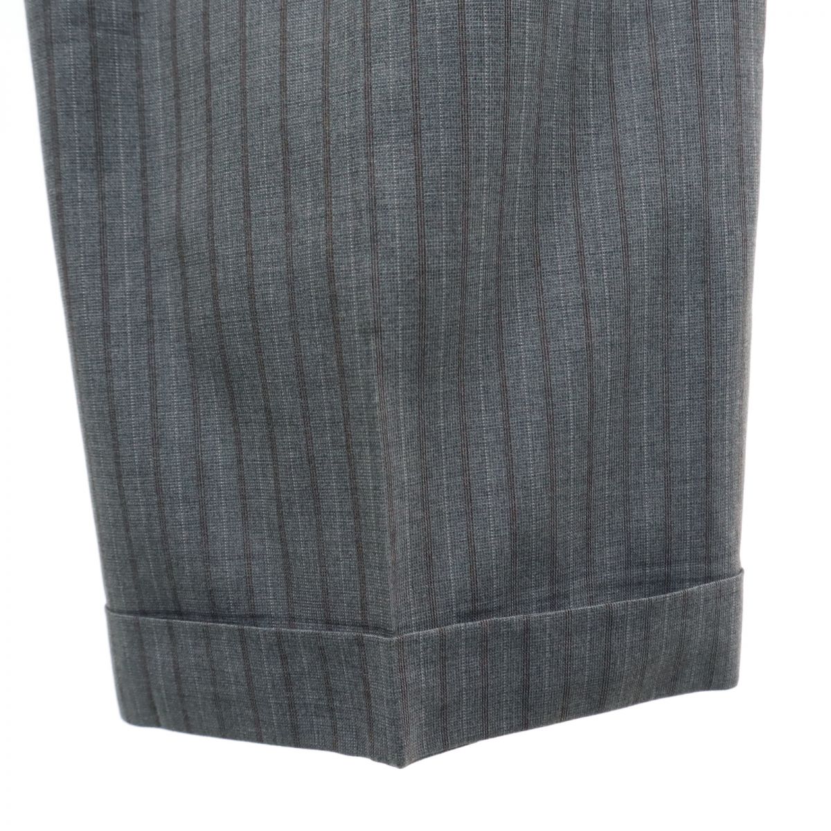 VISARUNO ビサルノ 日本製 ウール ストライプ スーツ 上下 セットアップ グレー メンズ