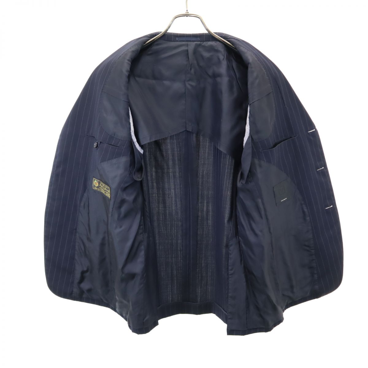 VISARUNO ビサルノ ウール ストライプ スーツ 上下 セットアップ 4-M ネイビー メンズ