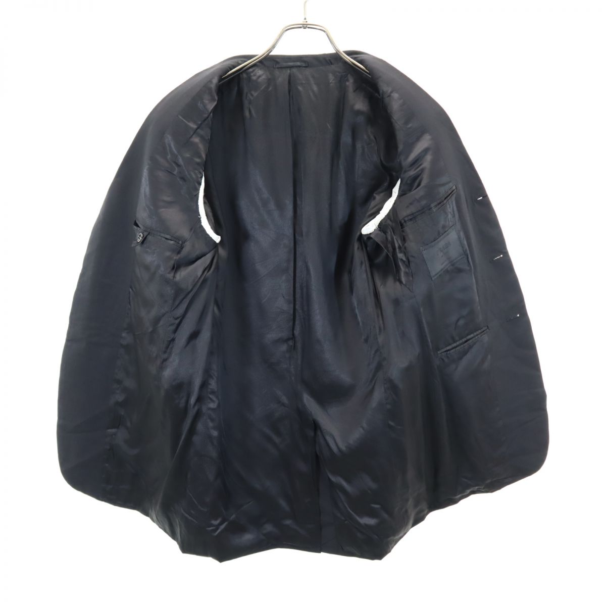 PRADA プラダ イタリア製 ウール スーツ 上下 セットアップ 44 ブラック ボタンフライ メンズ