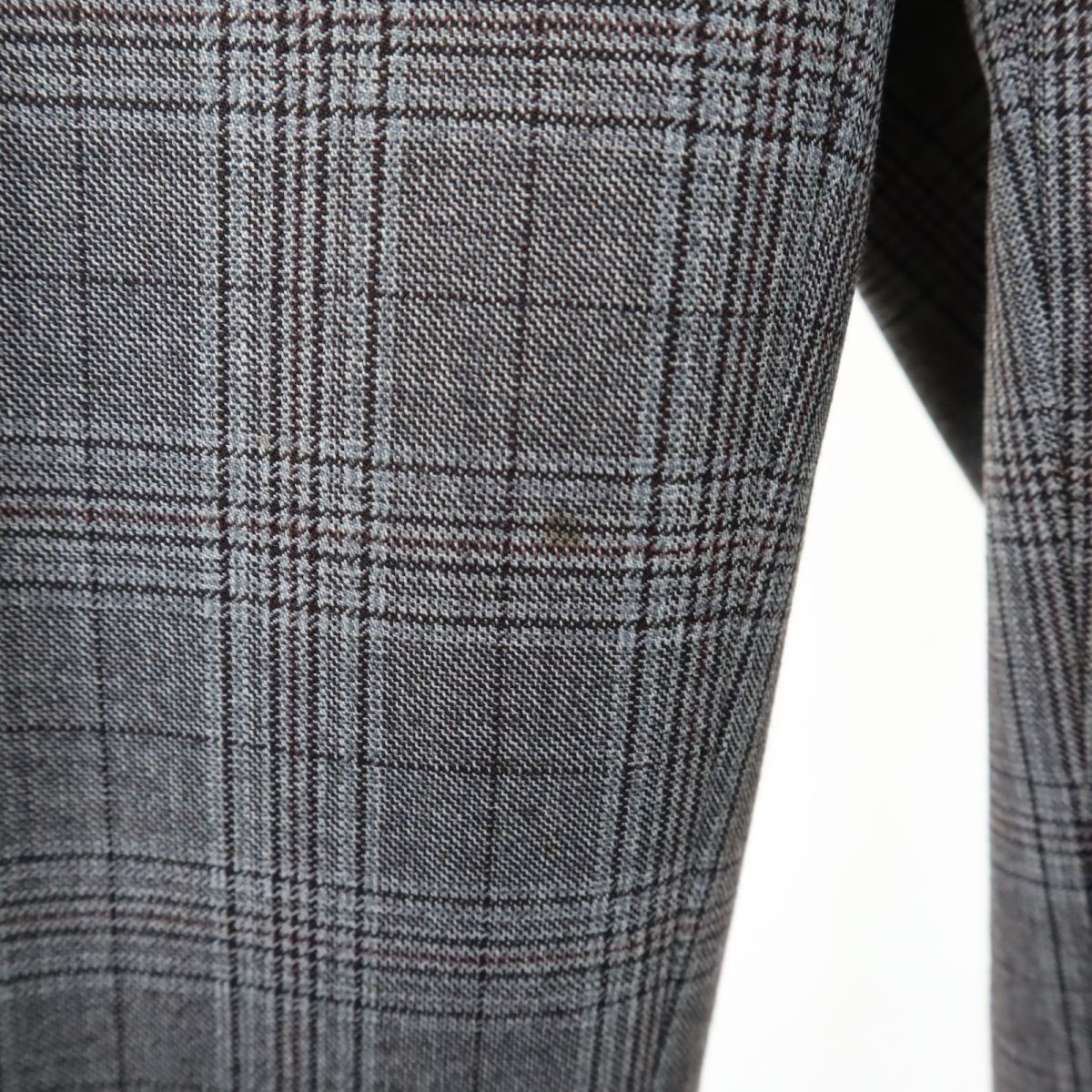 VISARUNO ビサルノ 日本製 ウール チェック柄 スーツ 上下 セットアップ 4M グレー メンズ