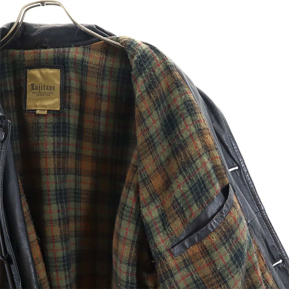 Lujitane 牛革 レザージャケット L ブラック コート メンズ