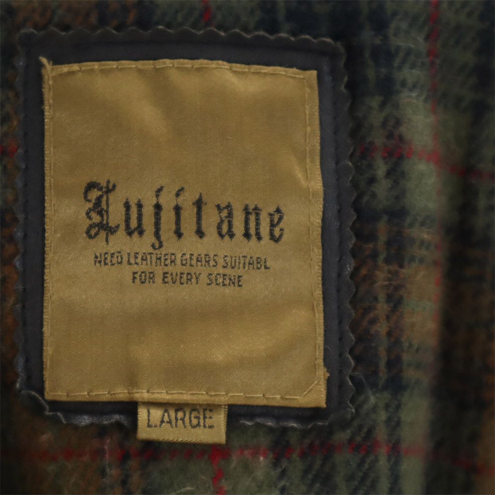 Lujitane 牛革 レザージャケット L ブラック コート メンズ