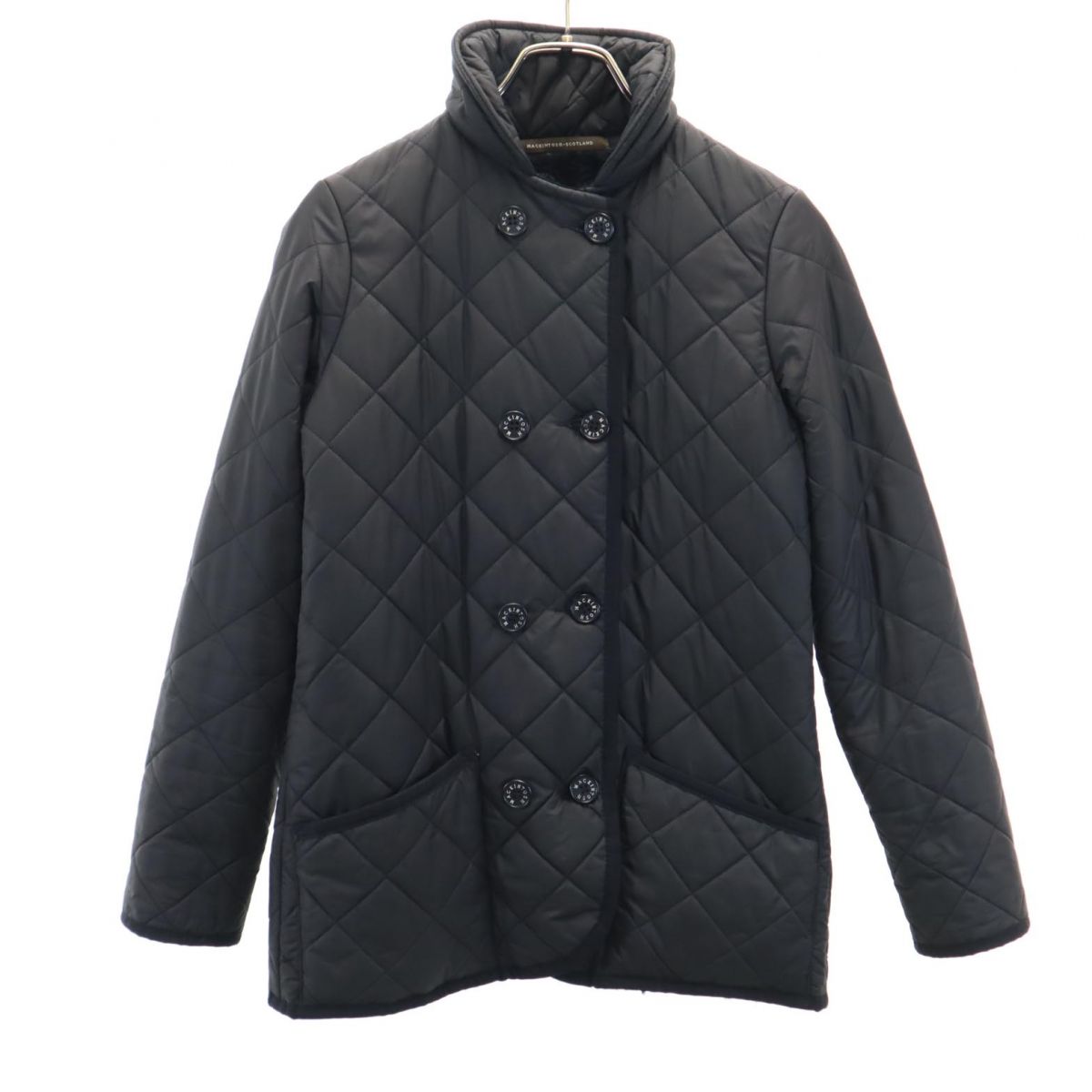 Mackintosh マッキントッシュ イギリス製 キルティングジャケット 34 ブラック 裏ボアファー レディース