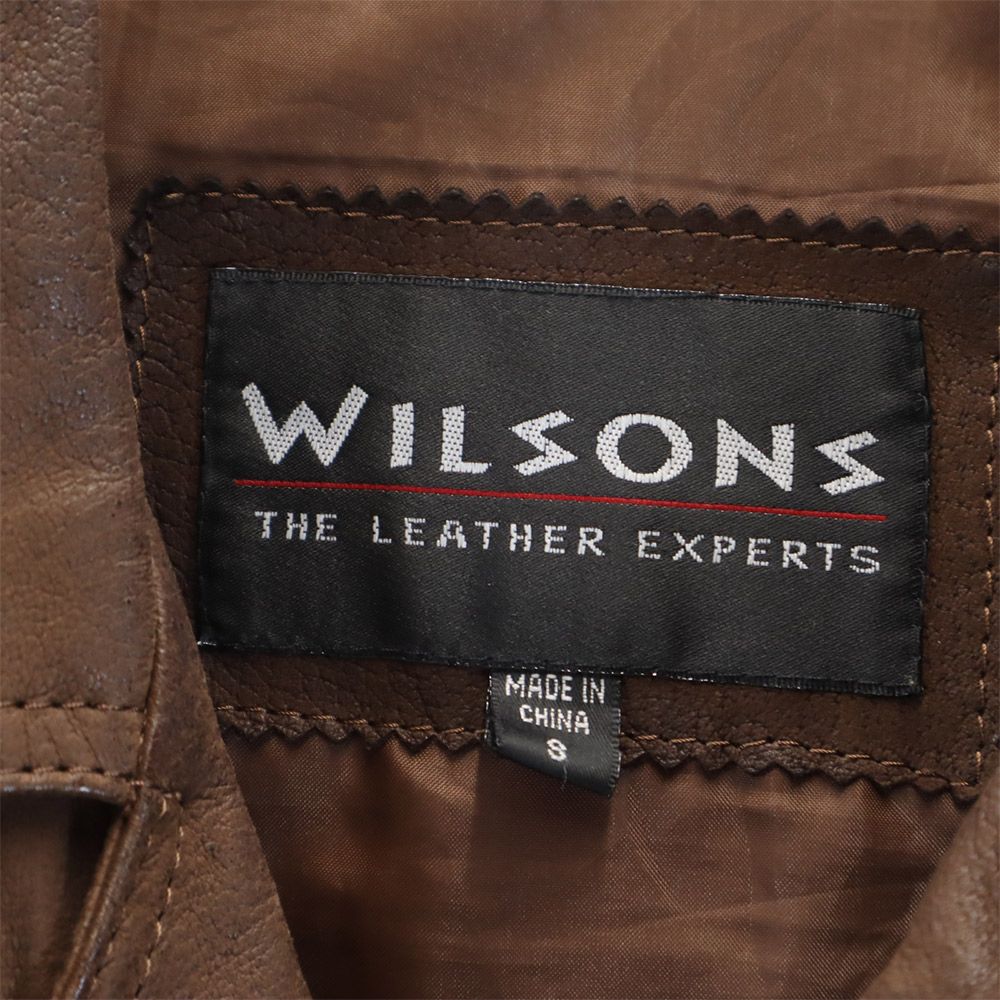 WILSONS ウィルソンズ 本革 レザー ダブルライダースジャケット S ブラウン メンズ