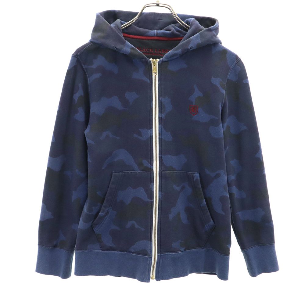 BLACK LABEL CRESTBRIDGE ブラックレーベルクレストブリッジ 三陽商会 カモフラ柄 長袖 ジップパーカー 2 ネイビー系 迷彩 スウェット メンズ