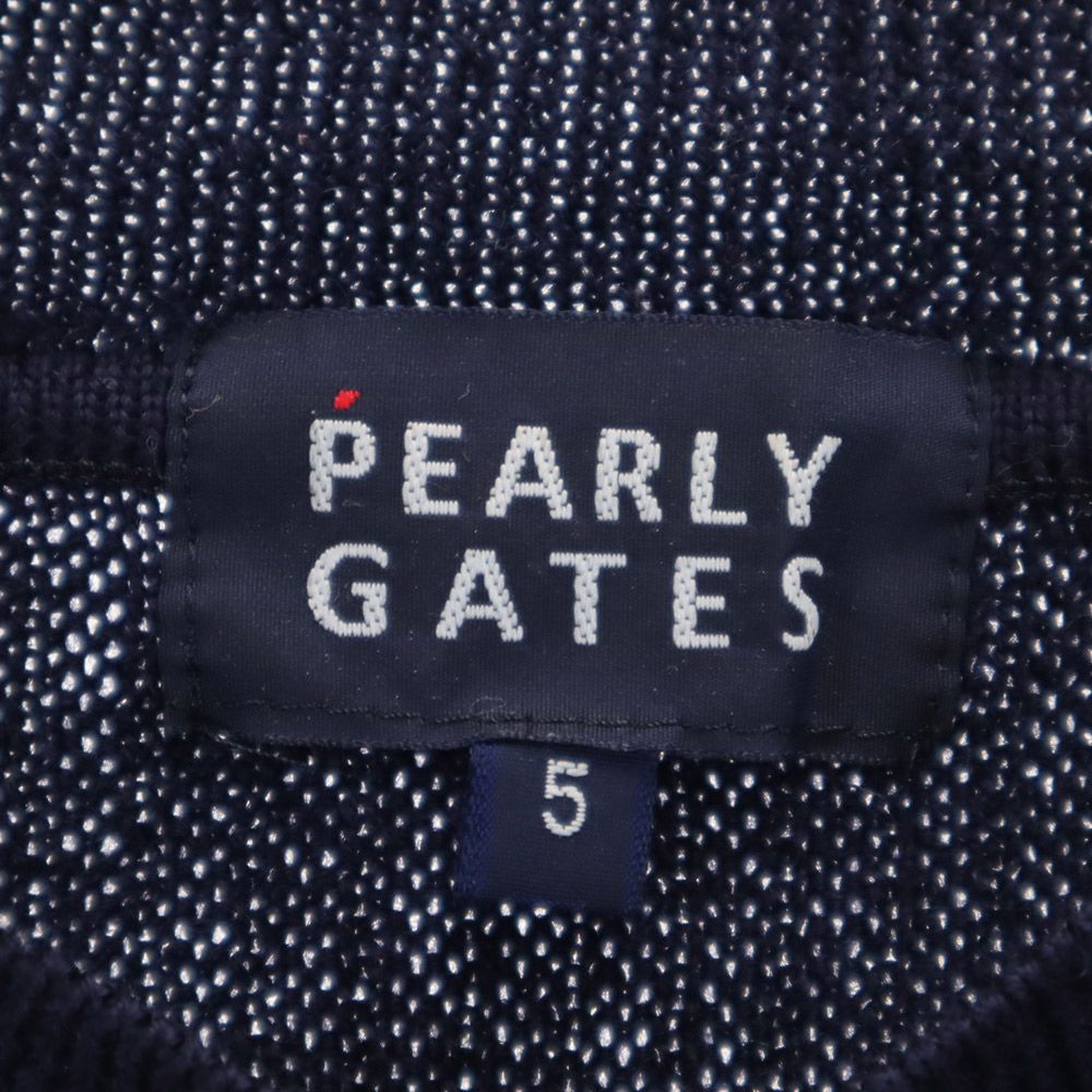 PEARLY GATES パーリーゲイツ 日本製 ゴルフ 長袖 ウール セーター 5 ネイビー×レッド ニット メンズ