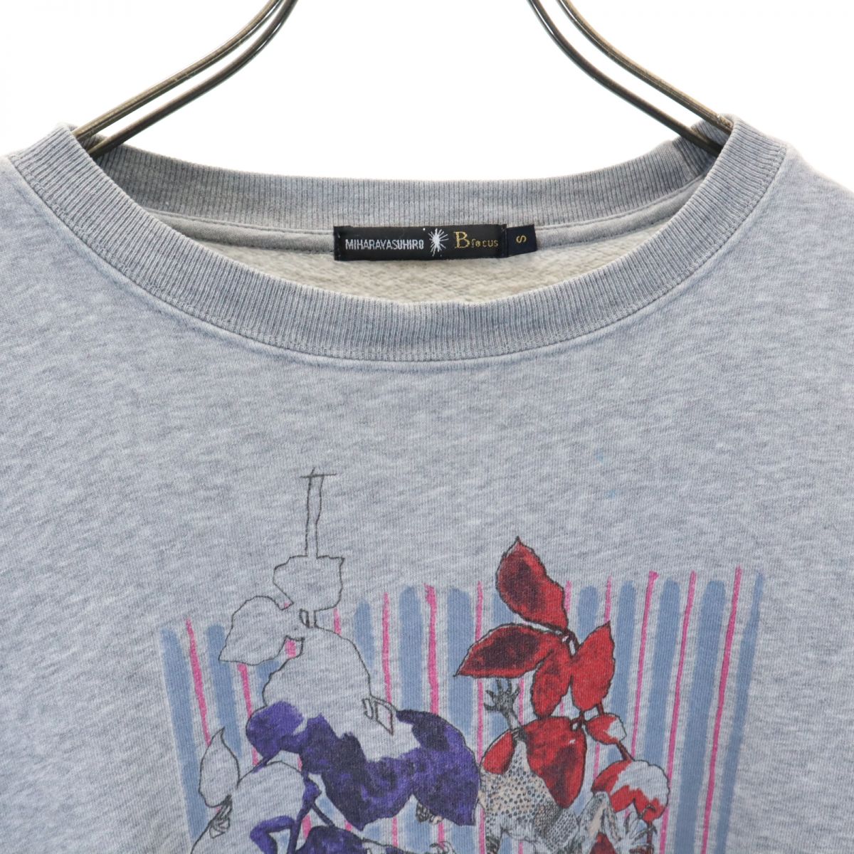 MIHARA YASUHIRO ミハラヤスヒロ × ブラウンズフォーカス コラボ プリント 長袖 トレーナー S グレー系 Bfocus スウェット メンズ