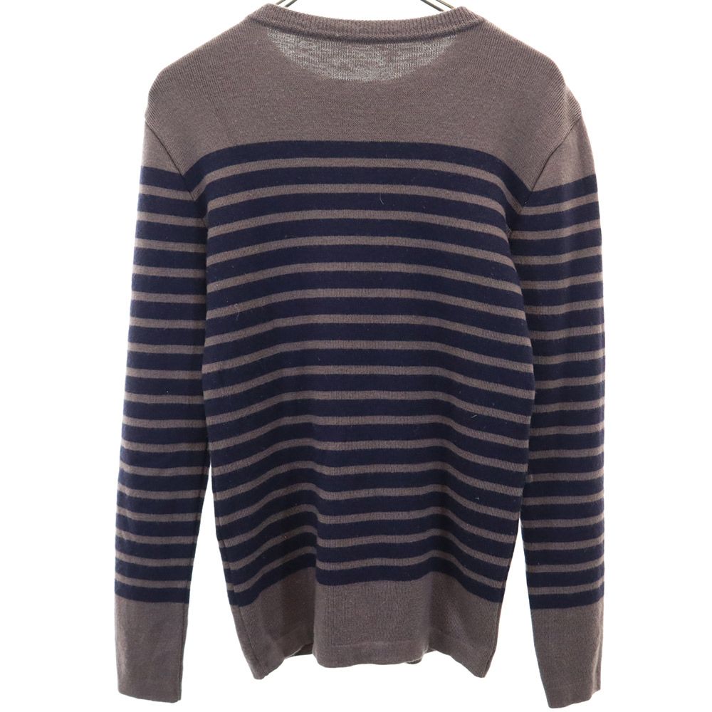 ATTACHMENT アタッチメント 日本製 ボーダー柄 長袖 ウール セーター 2 ブラウン ニット レディース