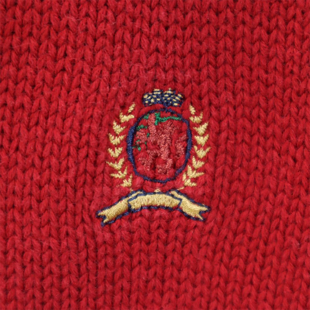 TOMMY HILFIGER トミーヒルフィガー 長袖 セーター XL レッド コットン ニット メンズ