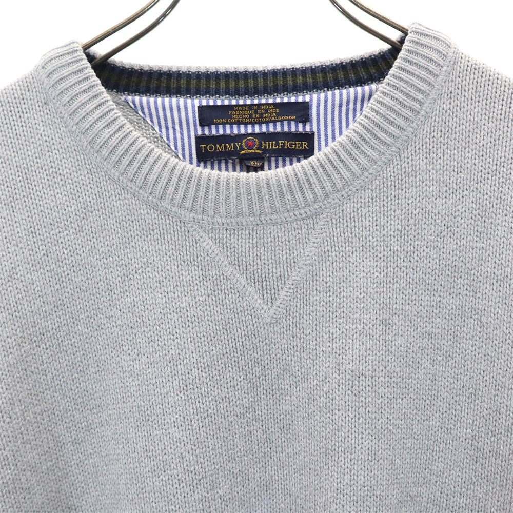 TOMMY HILFIGER トミーヒルフィガー 長袖 セーター XL グレー コットン ニット メンズ