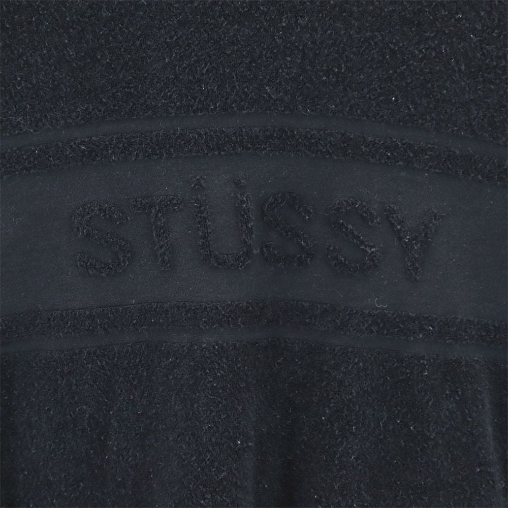 ステューシー 半袖 トレーナー S 黒 STUSSY パイル地 メンズ