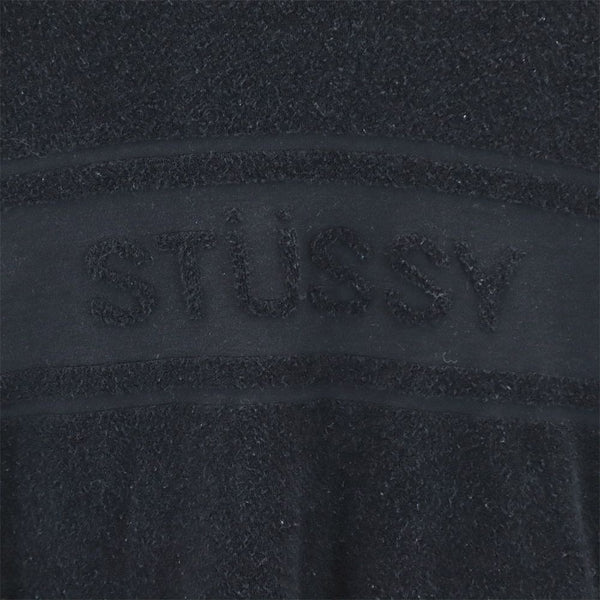 ステューシー 半袖 トレーナー S 黒 STUSSY パイル地 メンズ