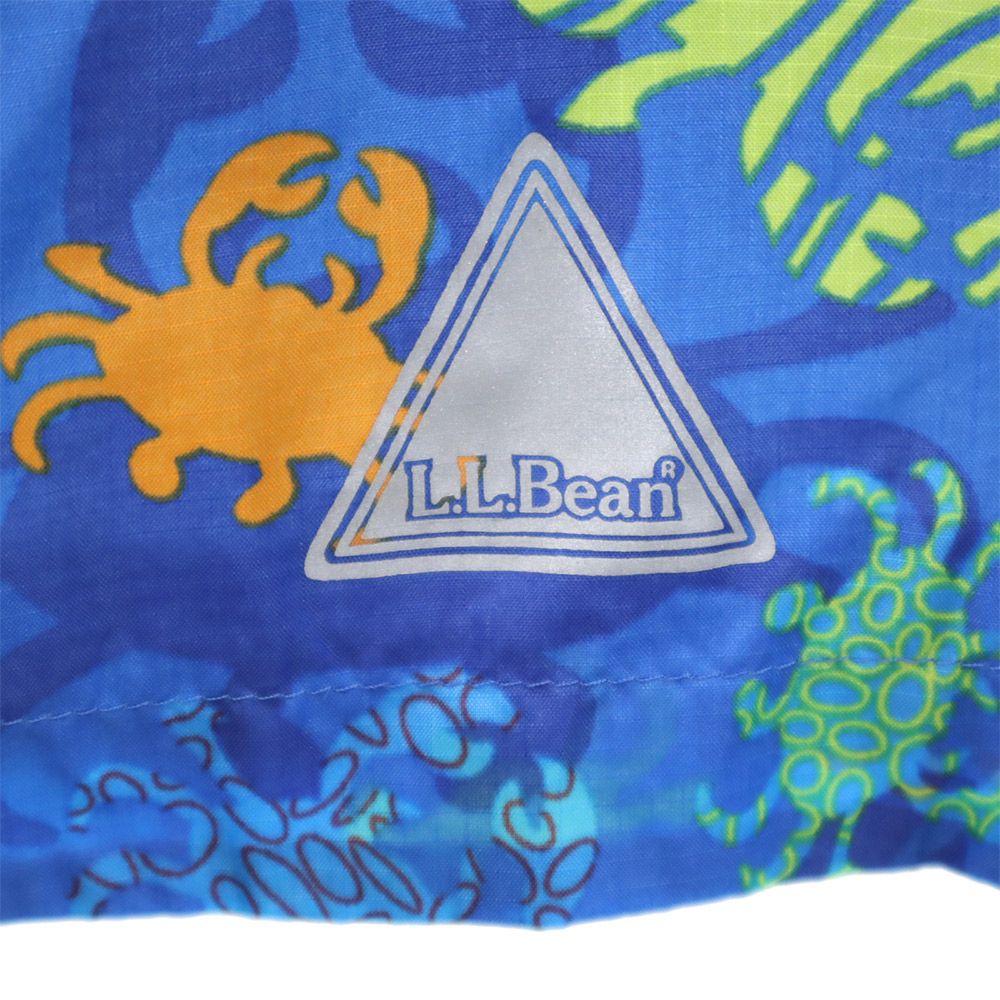 L.L.Bean エルエルビーン アウトドア 総柄 ナイロンジャケット 8 青系 キッズ