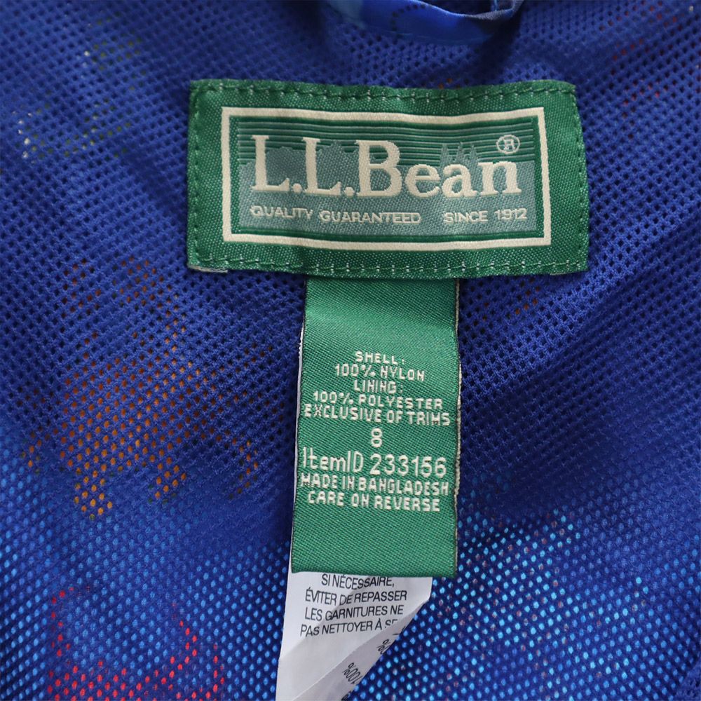 L.L.Bean エルエルビーン アウトドア 総柄 ナイロンジャケット 8 青系 キッズ