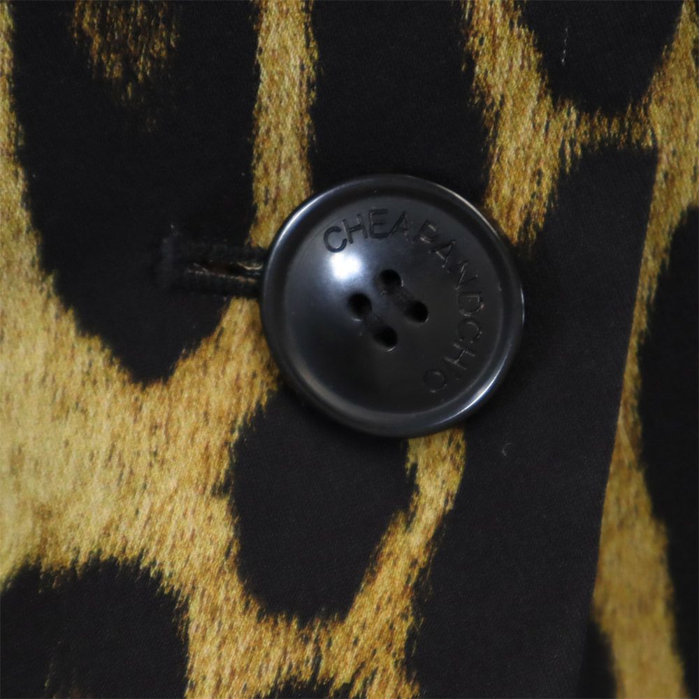 MOSCHINO モスキーノ チープアンドシック レオパード柄 テーラードジャケット USA 6 ベージュ系×ブラック CHEAP AND CHIC レディース