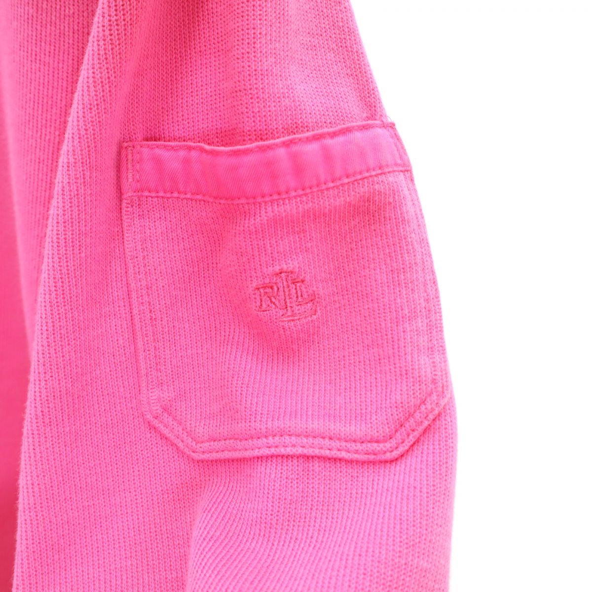 RALPH LAUREN ラルフローレン 長袖 ハーフボタン トレーナー L/G ピンク系 レディース