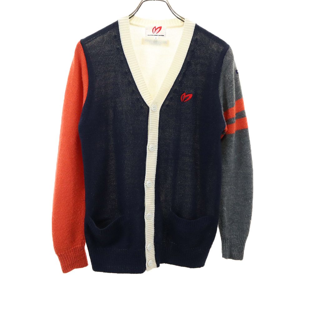 MASTER BUNNY EDITION マスターバニーエディション パーリーゲイツ コラボ 長袖 Ｖネック カーディガン 4 ネイビー系 PEARLY GATES ニット メンズ