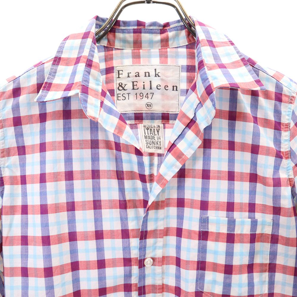 Frank&Eileen フランクアンドアイリーン チェック柄 長袖 スキッパータイプ シャツ XS レディース