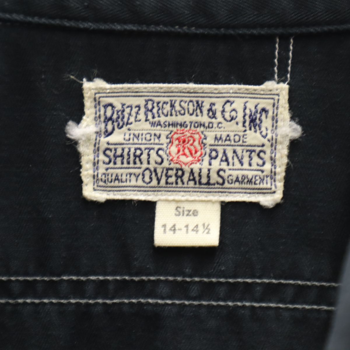 バズリクソンズ 東洋エンタープライズ 日本製 長袖 ヘリンボーン ワークシャツ S ネイビー Buzz Rickson's メンズ