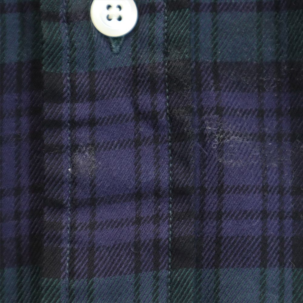 NAUTICA ノーティカ 90s オールド チェック柄 長袖 ボタンダウンシャツ M ネイビー系 メンズ