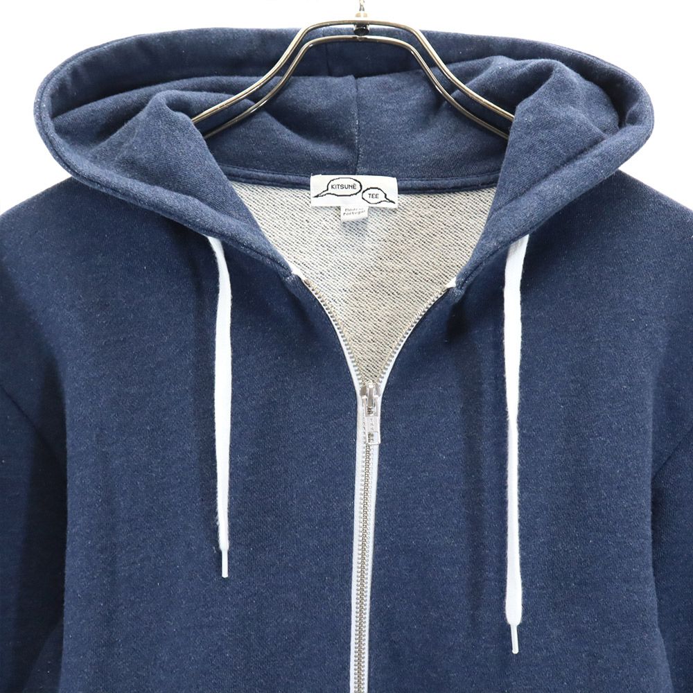 Kitsune' Tee キツネティー 長袖 ジップパーカー S ネイビー スウェット メンズ