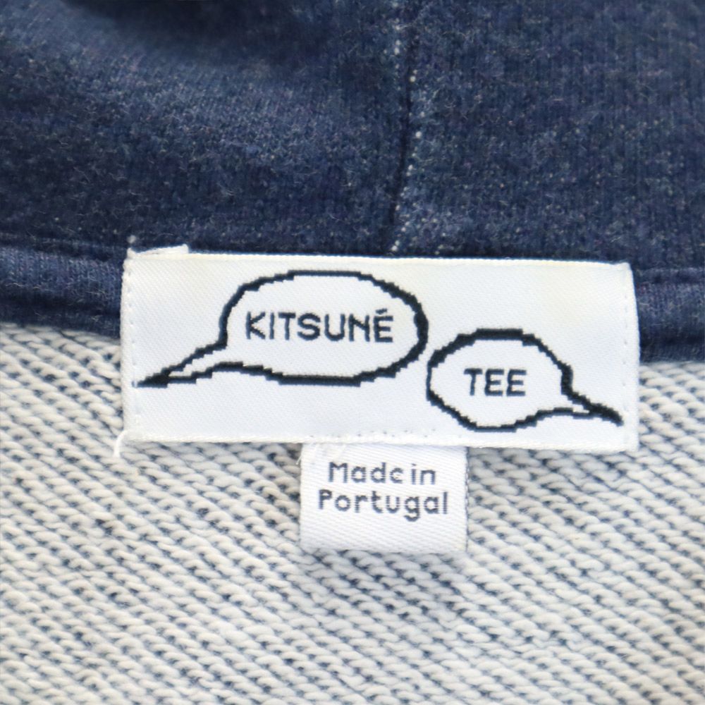 Kitsune' Tee キツネティー 長袖 ジップパーカー S ネイビー スウェット メンズ