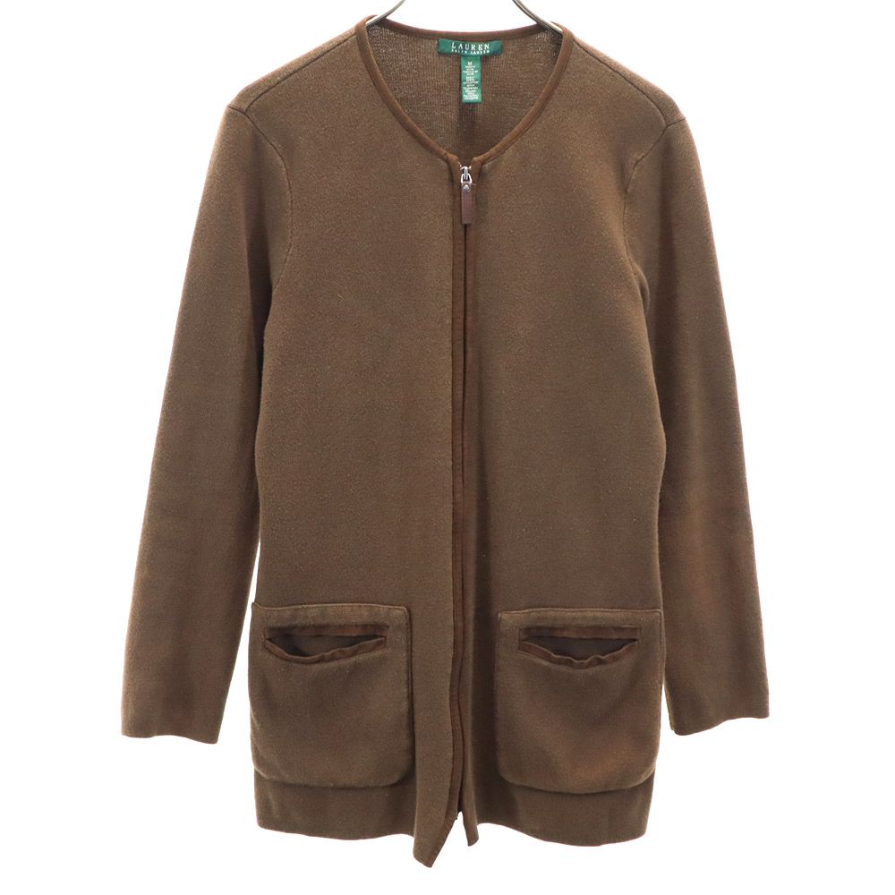 LAUREN RALPH LAUREN ローレンラルフローレン 長袖 コットン ニット ジップジャケット M ブラウン メンズ