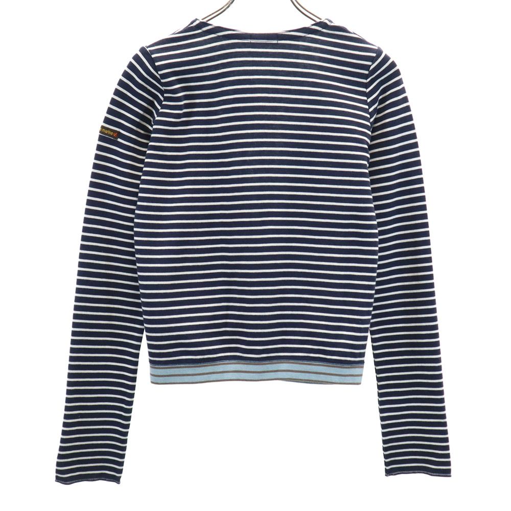 未使用 Familiar ファミリア ボーダー 長袖 カーディガン M ブルー系 レディース