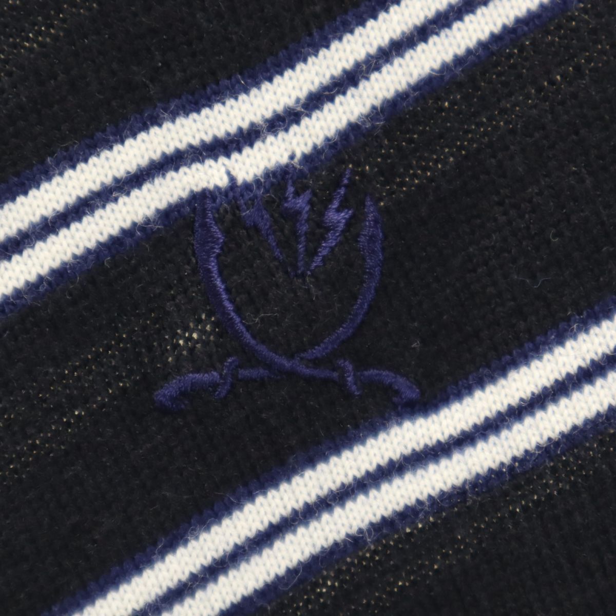 NEIGHBORHOOD ネイバーフッド アーバンガーメント 斜めボーダー柄 Vネック ウール ニットベスト M ブラック系 URBAN GARMENT レディース