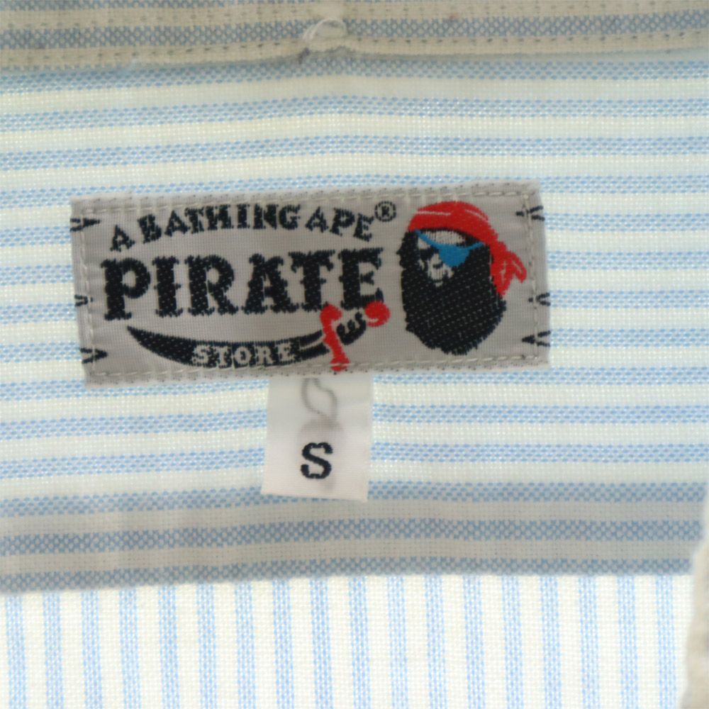 A BATHING APE アベイシングエイプ ストライプ 長袖 ボタンダウンシャツ S ブルー系 メンズ