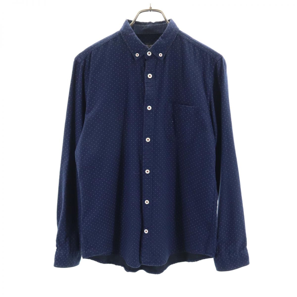 BLACK LABEL CRESTBRIDGE ブラックレーベルクレストブリッジ 三陽商会 ドット柄 長袖 ボタンダウンシャツ 2 ネイビー メンズ