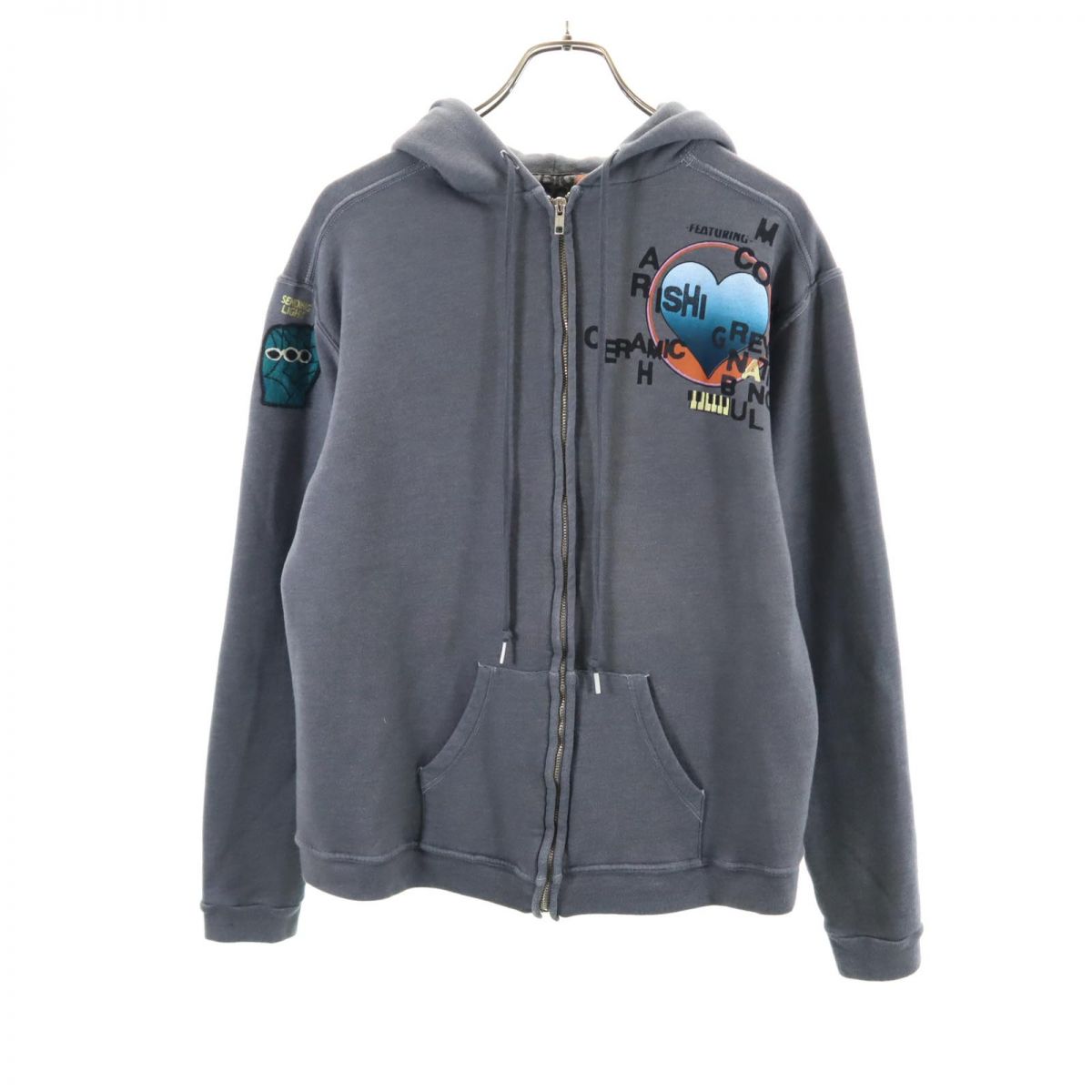 BIG BIGGER BIGGEST USA製 長袖 ジップパーカー 3 グレー系 裏起毛 メンズ