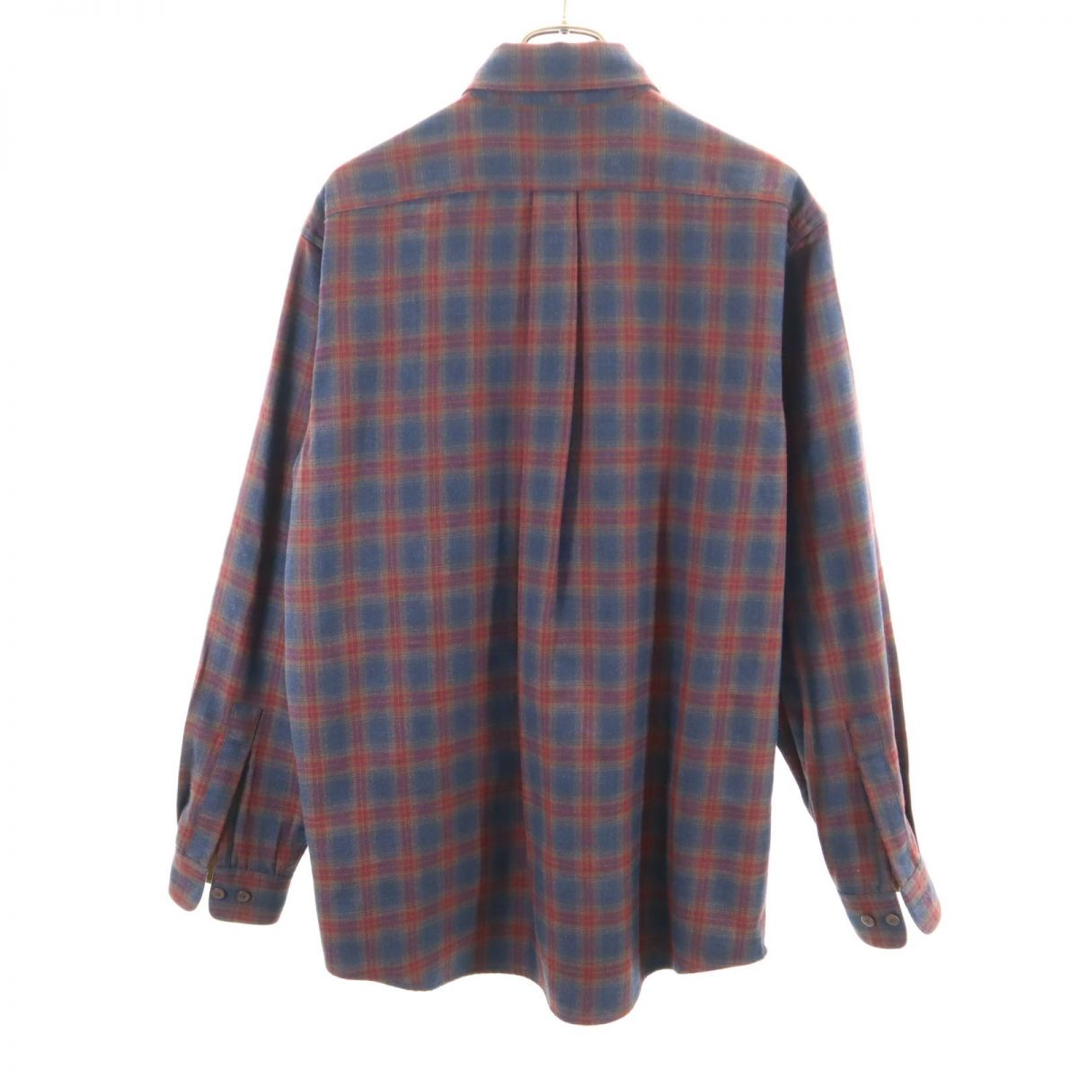 L.L.Bean エルエルビーン 90s チェック柄 長袖 ボタンダウンシャツ ネイビー系 オールド ヴィンテージ メンズ